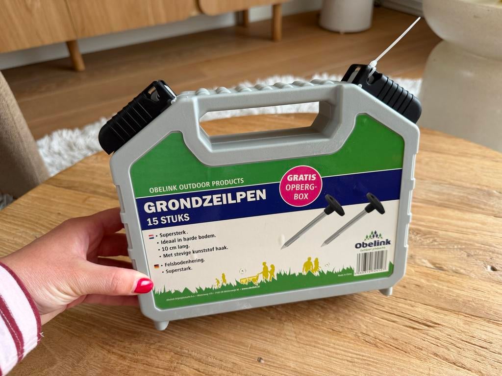 Obelink Grondzeilpennen 15 stuks met opbergbox, Ophalen of Verzenden, Nieuw