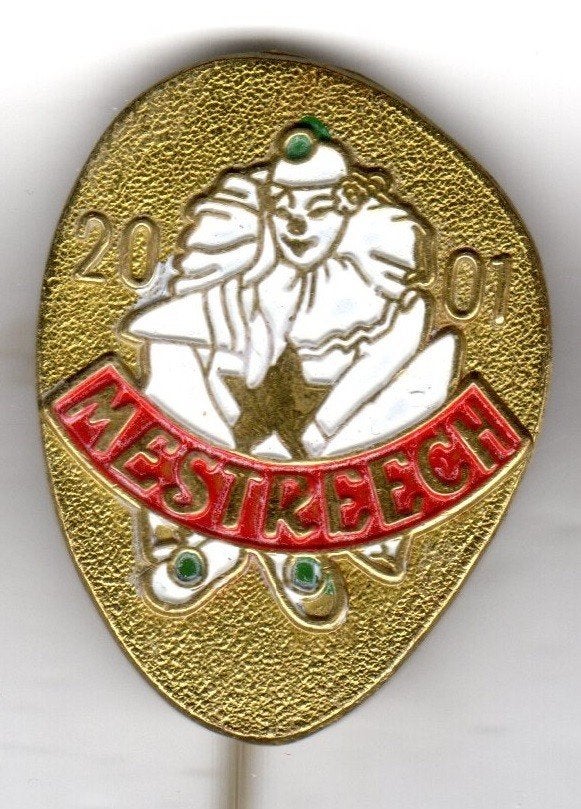 Speldje CARNAVAL MESTREECH 2001 MAASTRICHT GOUDKLEURIG (A2), Verzamelen, Ophalen of Verzenden, Gebruikt, Overige onderwerpen