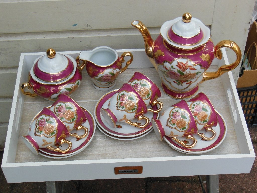 KOFFIE  serviesje  6 kops -  MOKKA ?, Antiek en Kunst, Antiek | Servies compleet, Ophalen of Verzenden