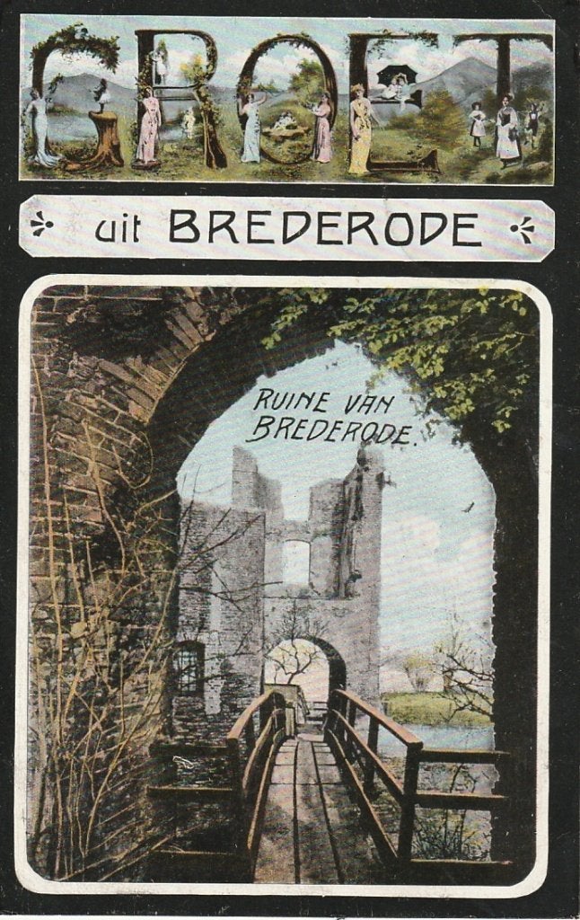 Santpoort Ruïne van Brederode 1906, Ophalen of Verzenden, Voor 1920, Gelopen, Noord-Holland