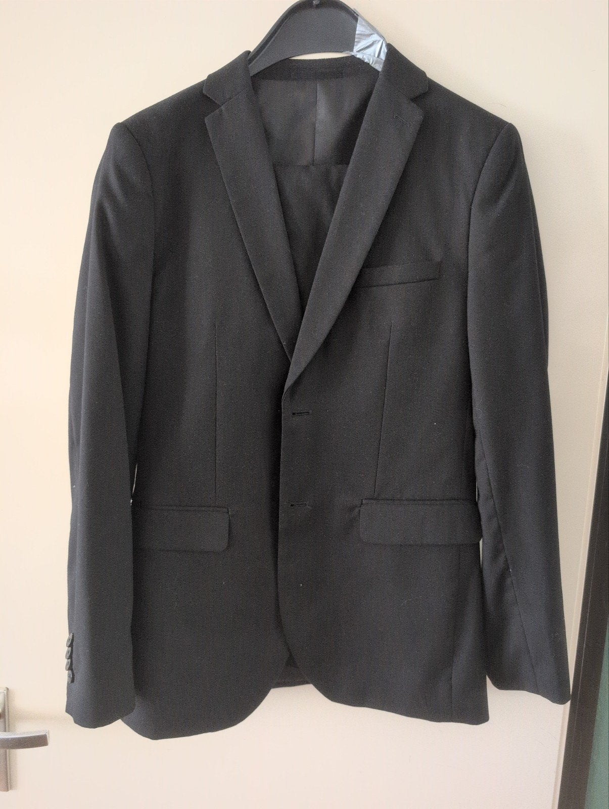 WE Zwart Slim Fit Pak - Maat 48, WE, Maat 48/50 (M), Zwart, Ophalen of Verzenden