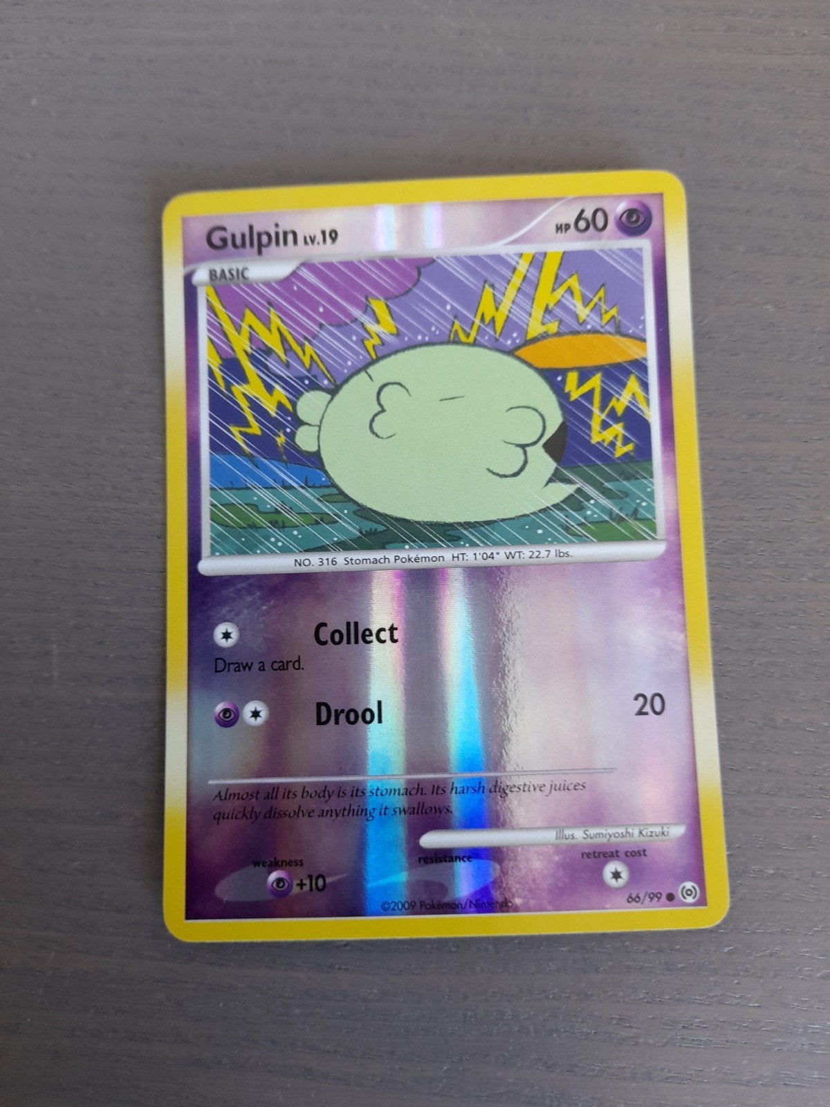 arceus 66/99 gulpin reverse, Ophalen of Verzenden, Gebruikt, Losse kaart, Foil