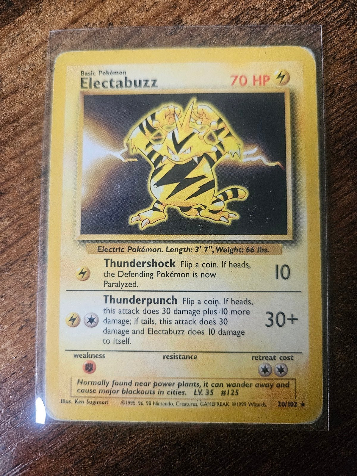 Electabuzz Pokémon Kaart 20/102 Base Set, Verzenden, Gebruikt, Losse kaart