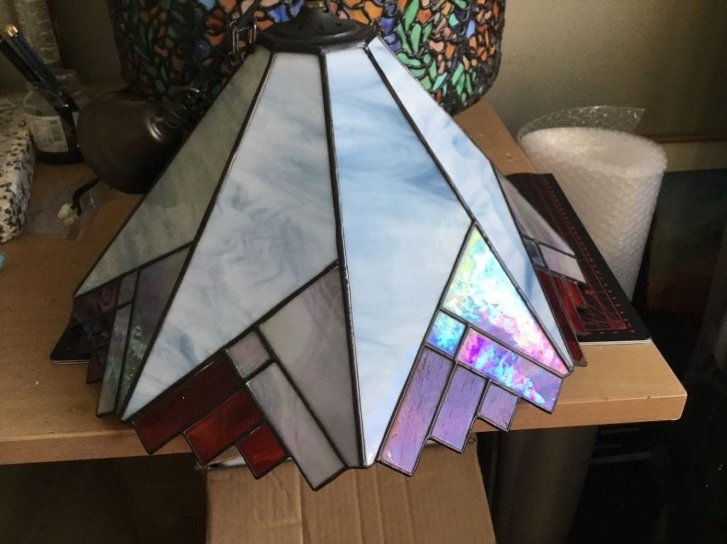 hanglamp, Huis en Inrichting, Lampen | Hanglampen, Ophalen, Gebruikt, E27 (groot), Tiffany