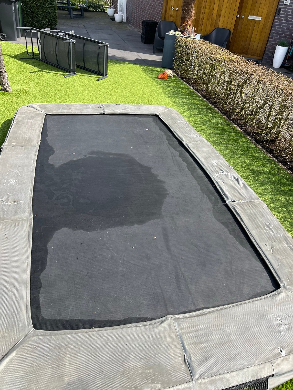 Ingraaf trampoline Exit InTerra 214x366 cm met afdekhoes, Ophalen, Gebruikt