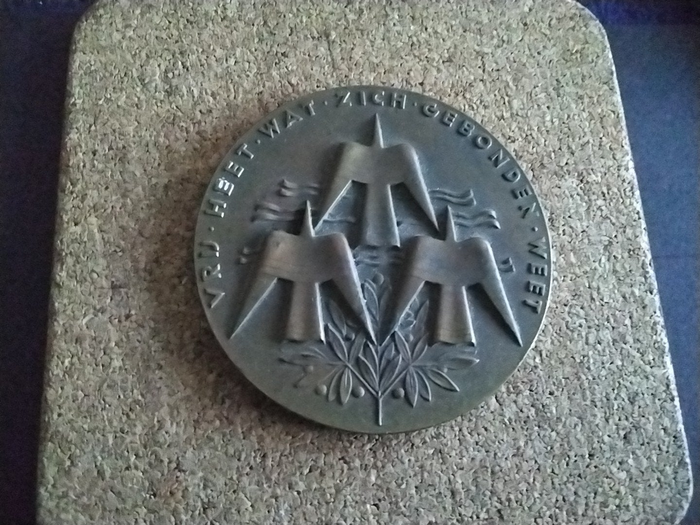 Bronzen medaille 5cm drsn, Verzenden, Brons