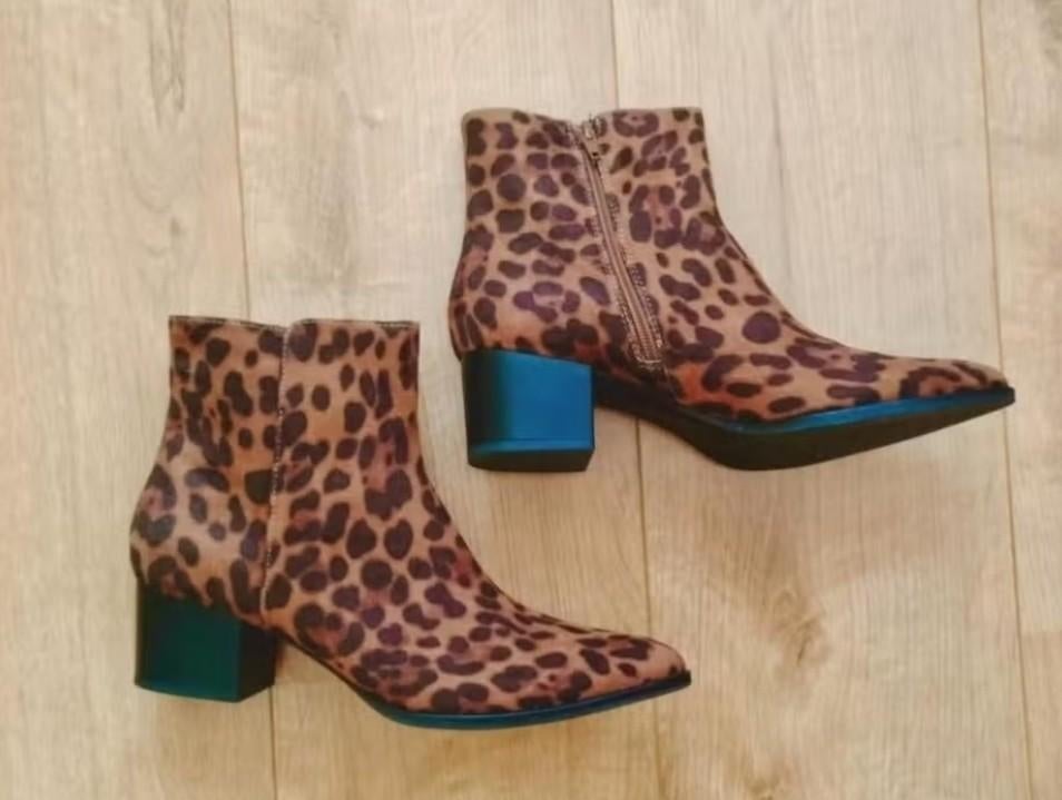 Bijzonder mooie panter laarsjes!! (NIEUW IN DE DOOS!!), Bruin, Lage of Enkellaarzen, Nieuw, Ophalen of Verzenden