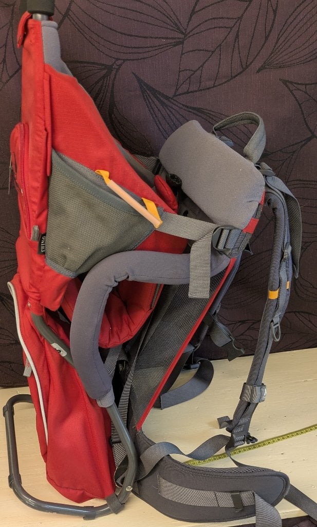 VAUDE kinderdrager / draagrugzak rood-grijs (VERKOCHT), Kinderen en Baby's, Babydragers en Draagdoeken, Overige merken, Ophalen of Verzenden