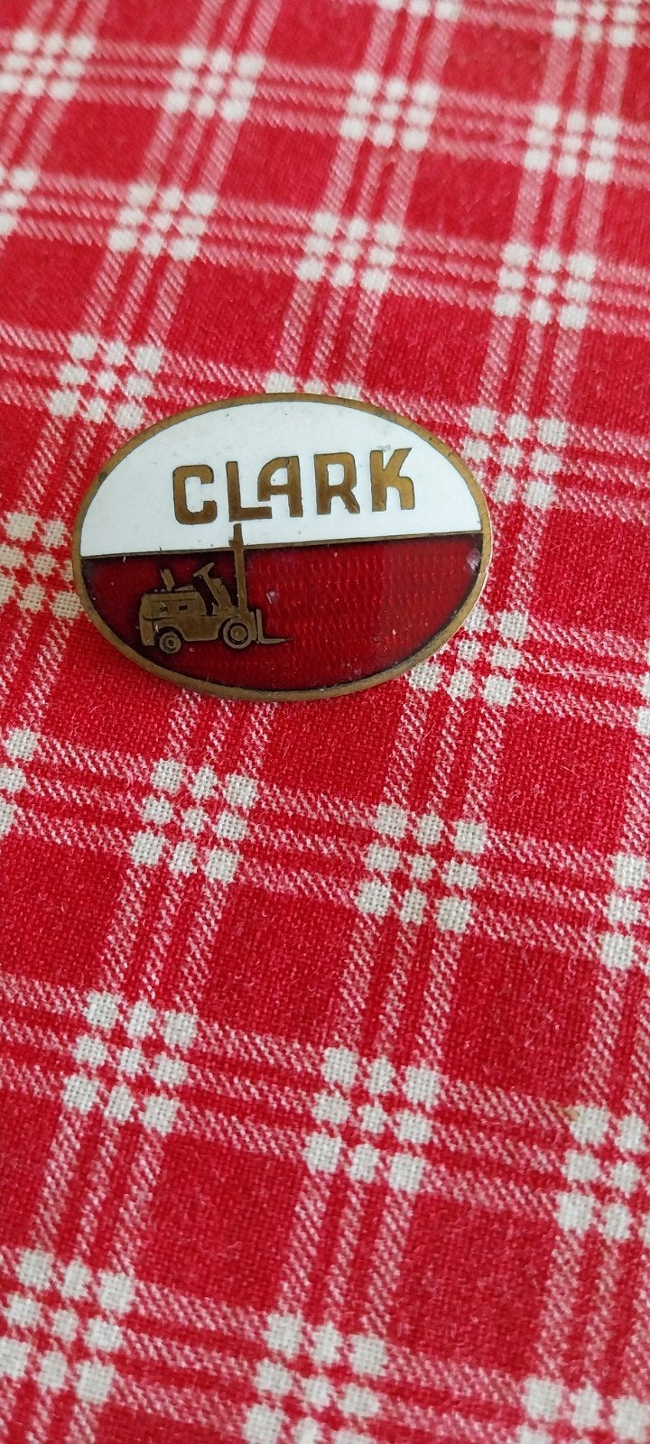 prachtige  vintage broche CLARK Forklifts, Ophalen of Verzenden, Zo goed als nieuw
