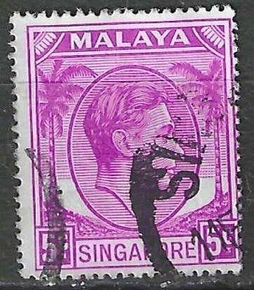 Singapore  - Yvert 5 - Koning George VI - 5 p. (ST), Postzegels en Munten, Postzegels | Azië, Verzenden, Gestempeld, Zuidoost-Azië