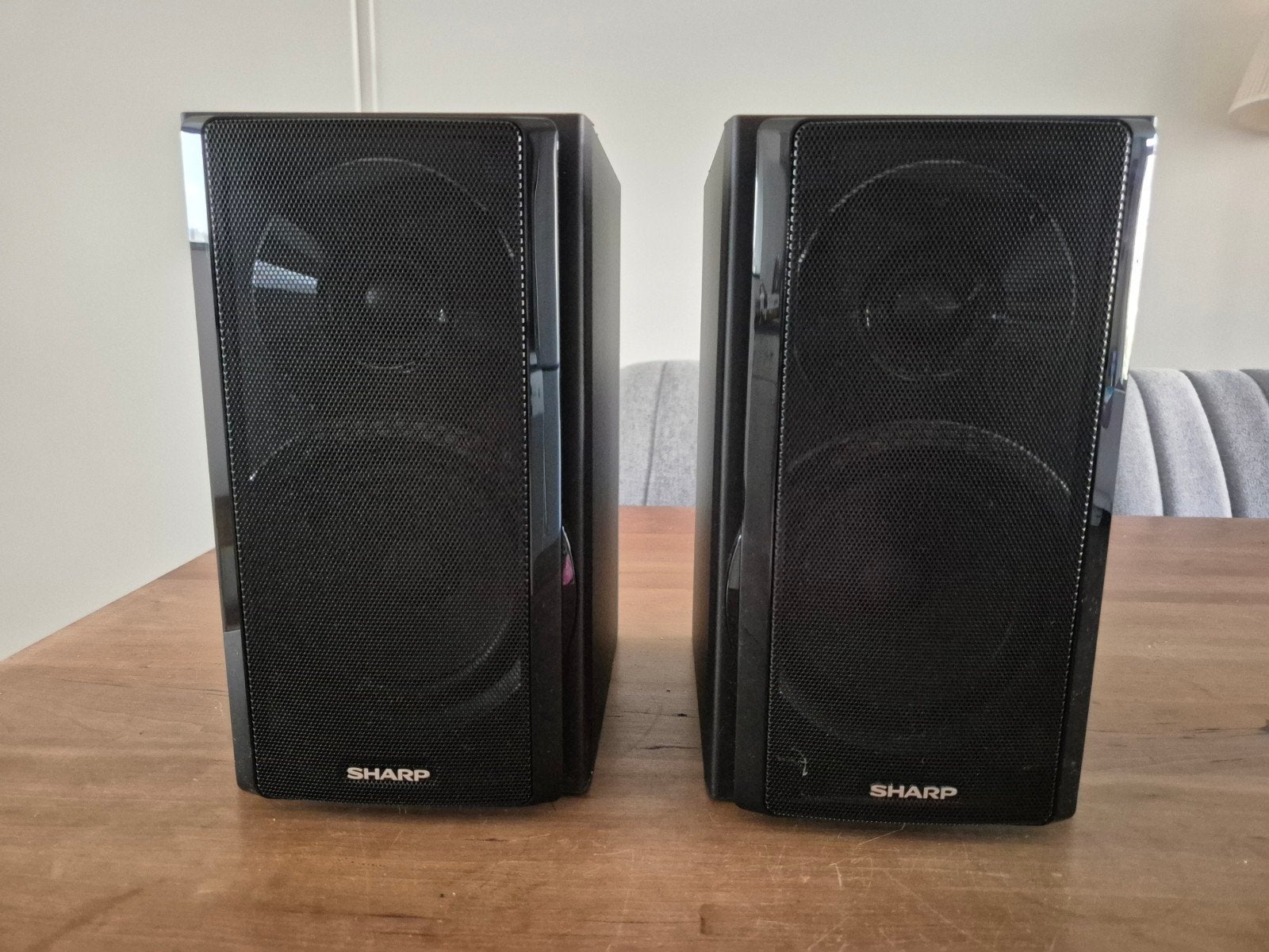 Sharp CP-HP luidsprekers zwart z.g.a.n., Zo goed als nieuw, 60 tot 120 watt, Basreflex, Boekenplank luidspreker