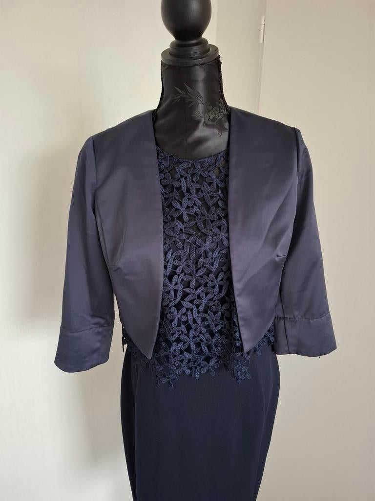 Vera Mont cocktailjurk maat M, Kleding | Dames, Jurken, Ophalen of Verzenden, Zo goed als nieuw, Blauw, Knielengte