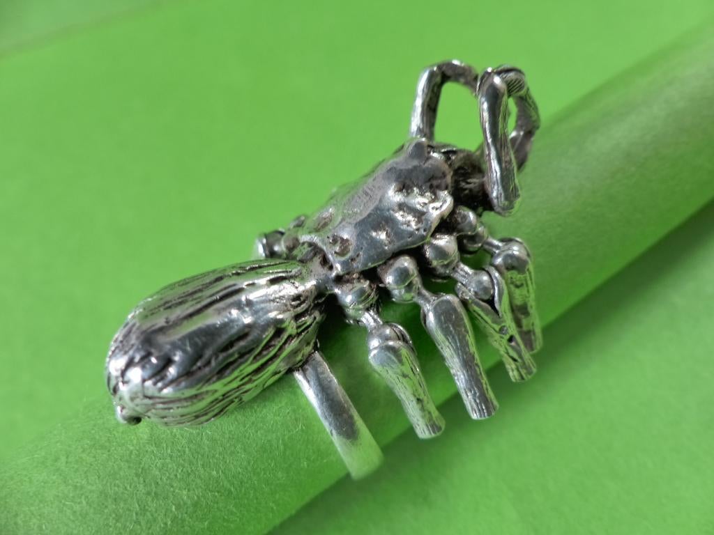 Mooie Grote Zware Zilveren Ring - Spin met bewegende Pootjes, Sieraden, Tassen en Uiterlijk, Antieke sieraden, Verzenden, Zilver
