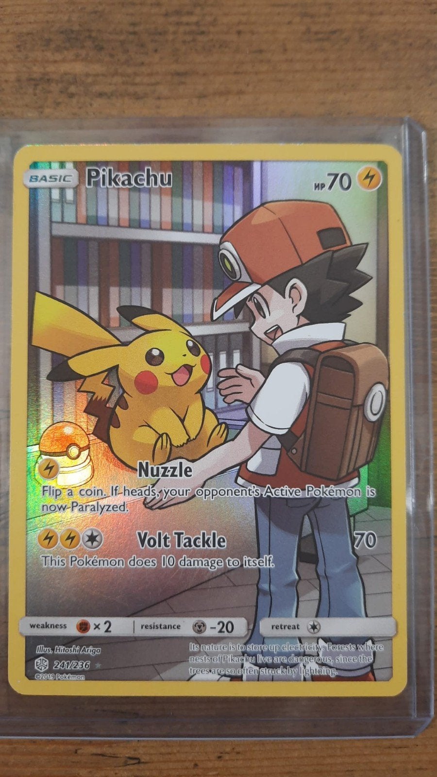 Pikachu 241/236 Secret Rare Cosmic Eclipse Pokémon kaart, Ophalen of Verzenden, Zo goed als nieuw, Losse kaart, Foil