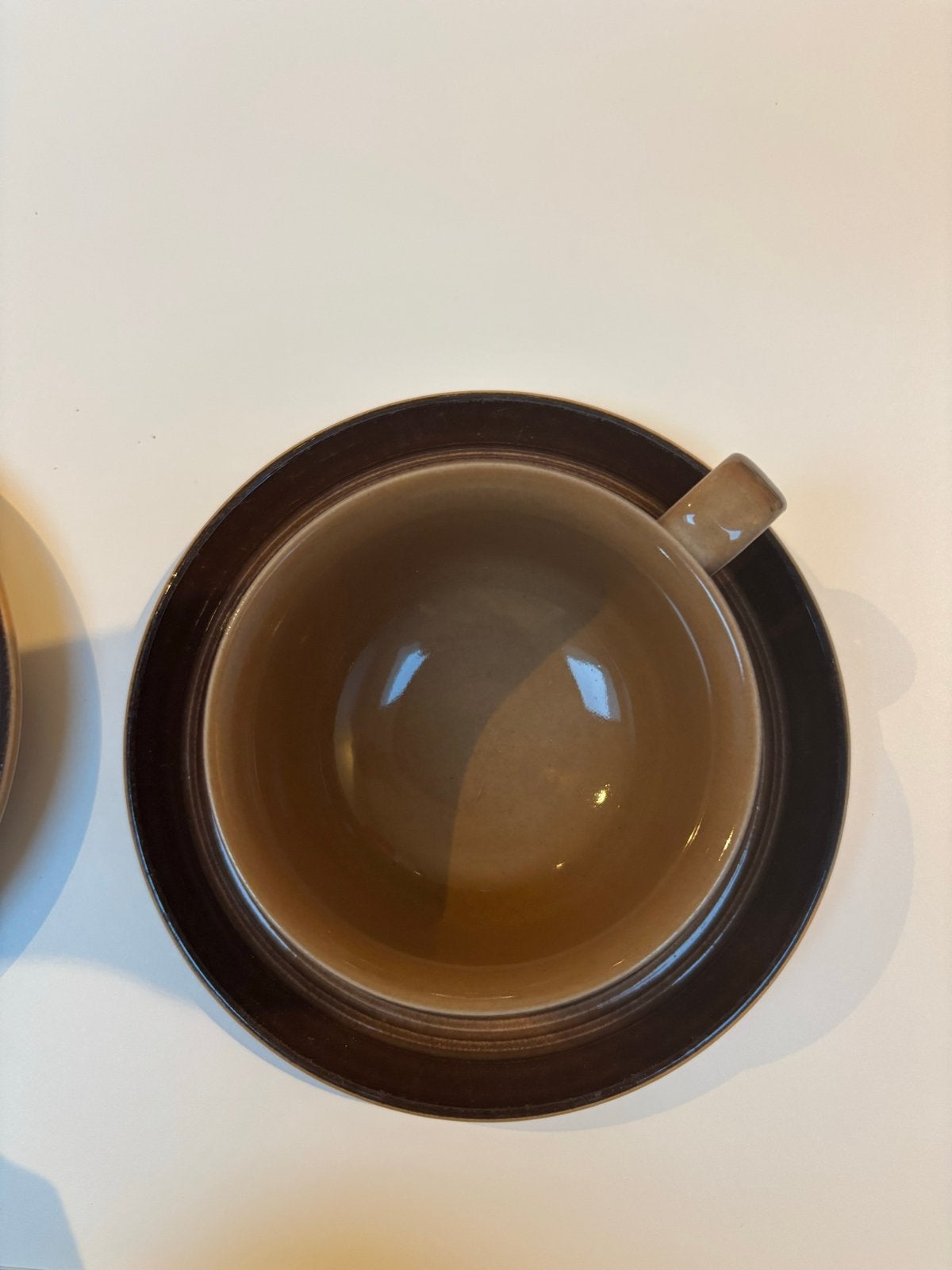 Vintage Hoganas Keramik Zweden 1 Theekopje met 2 Schotels, Ophalen of Verzenden