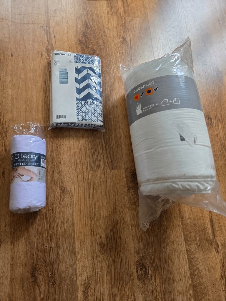 Ikea dekbed & overtrek, hoeslaken, 140x200 nog in verpakking, Huis en Inrichting, Slaapkamer | Beddengoed, Wit, Beddengoedset