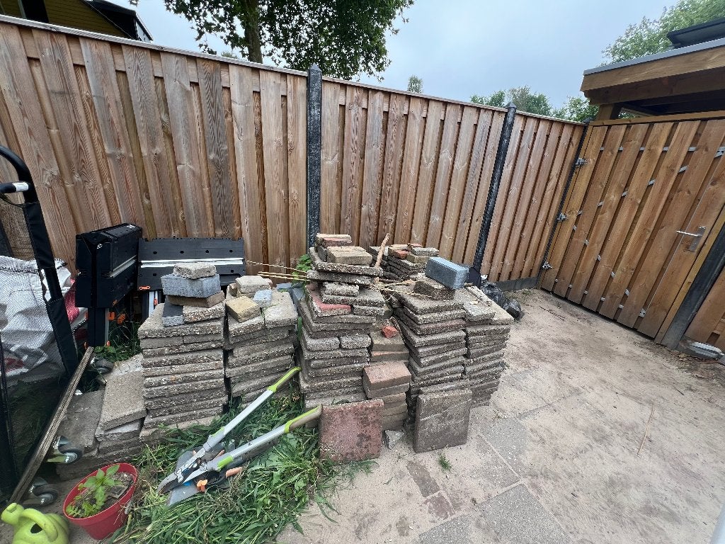 stoeptegels/ stenen gratis, Tuin en Terras, Ophalen, Gebruikt, Overige typen, 10 m² of meer