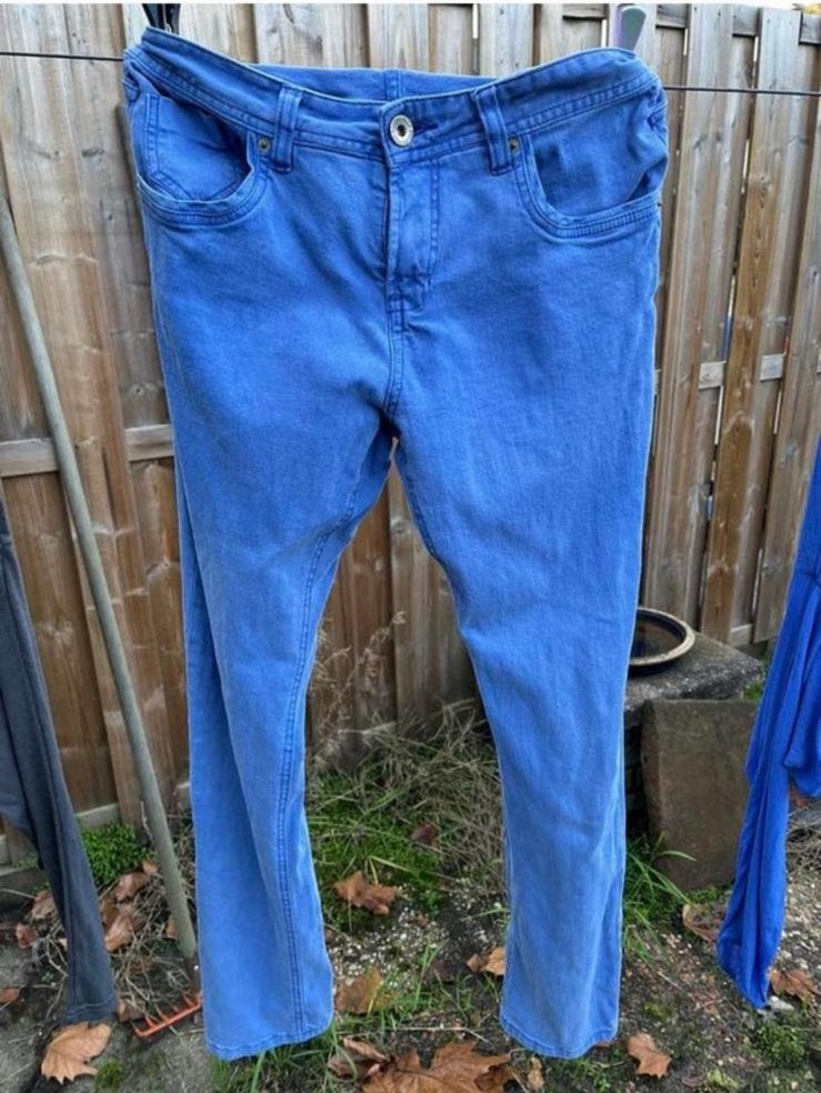 Lichtblauwe Fitt Originals broek maat 38., Maat 38/40 (M), Blauw, Ophalen of Verzenden, Lang