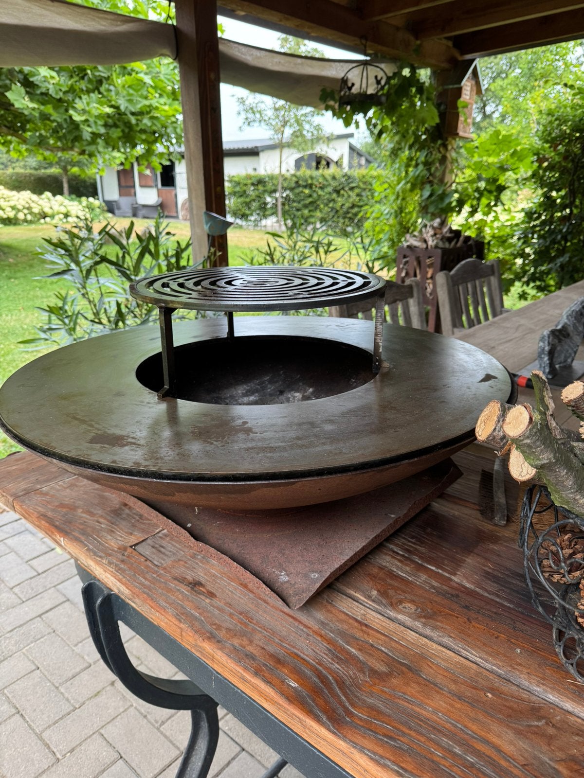 Cortenstaal BBQ, plancha vuurschaal Varrofire, Ophalen, Zo goed als nieuw