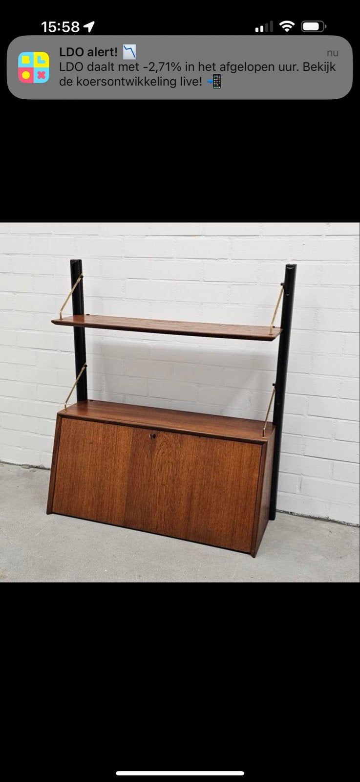 Louis van Teeffelen wandsysteem met bureau en plank, Antiek en Kunst, Antiek | Meubels | Kasten, Ophalen