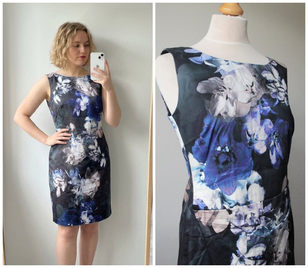Vera Mont – stijlvolle jurk blauw – maat 40, Maat 38/40 (M), Zo goed als nieuw, Vera Mont, Boven de knie