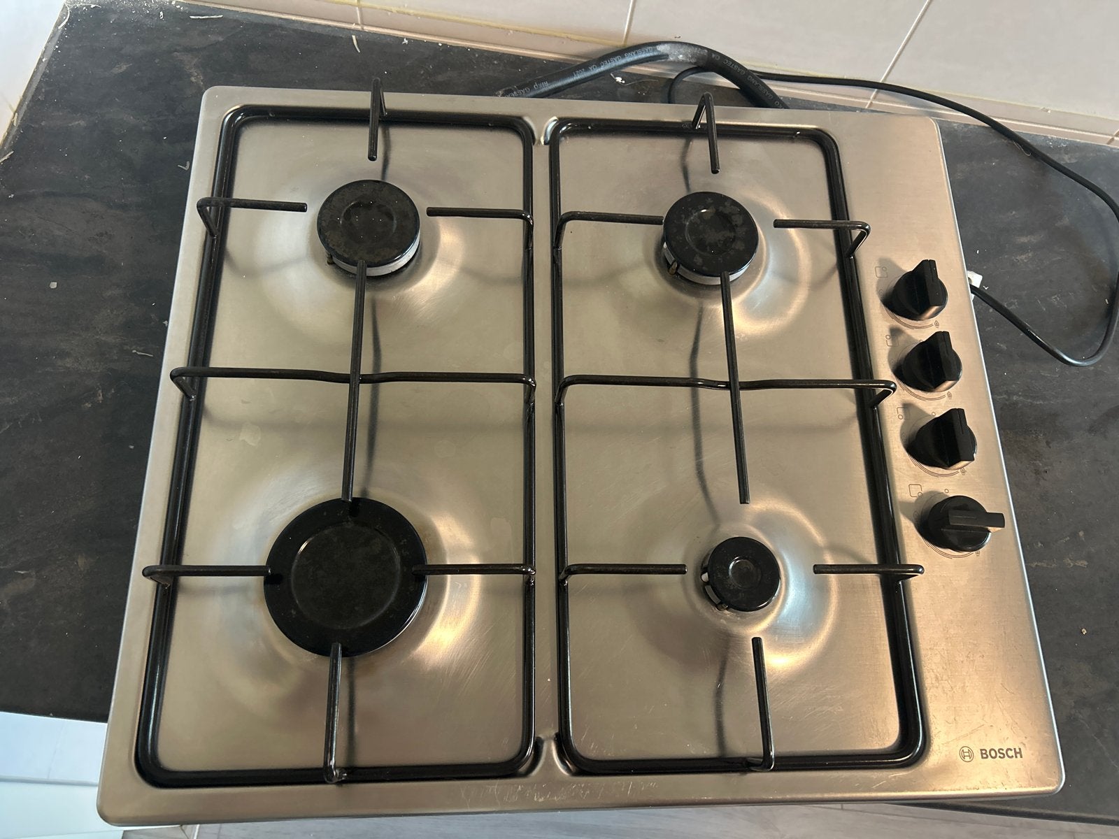 Bosch Gaskookplaat 4 Pits PBP6B5B80/73 - Goede Staat, Ophalen, Gebruikt, 4 kookzones, Inbouw