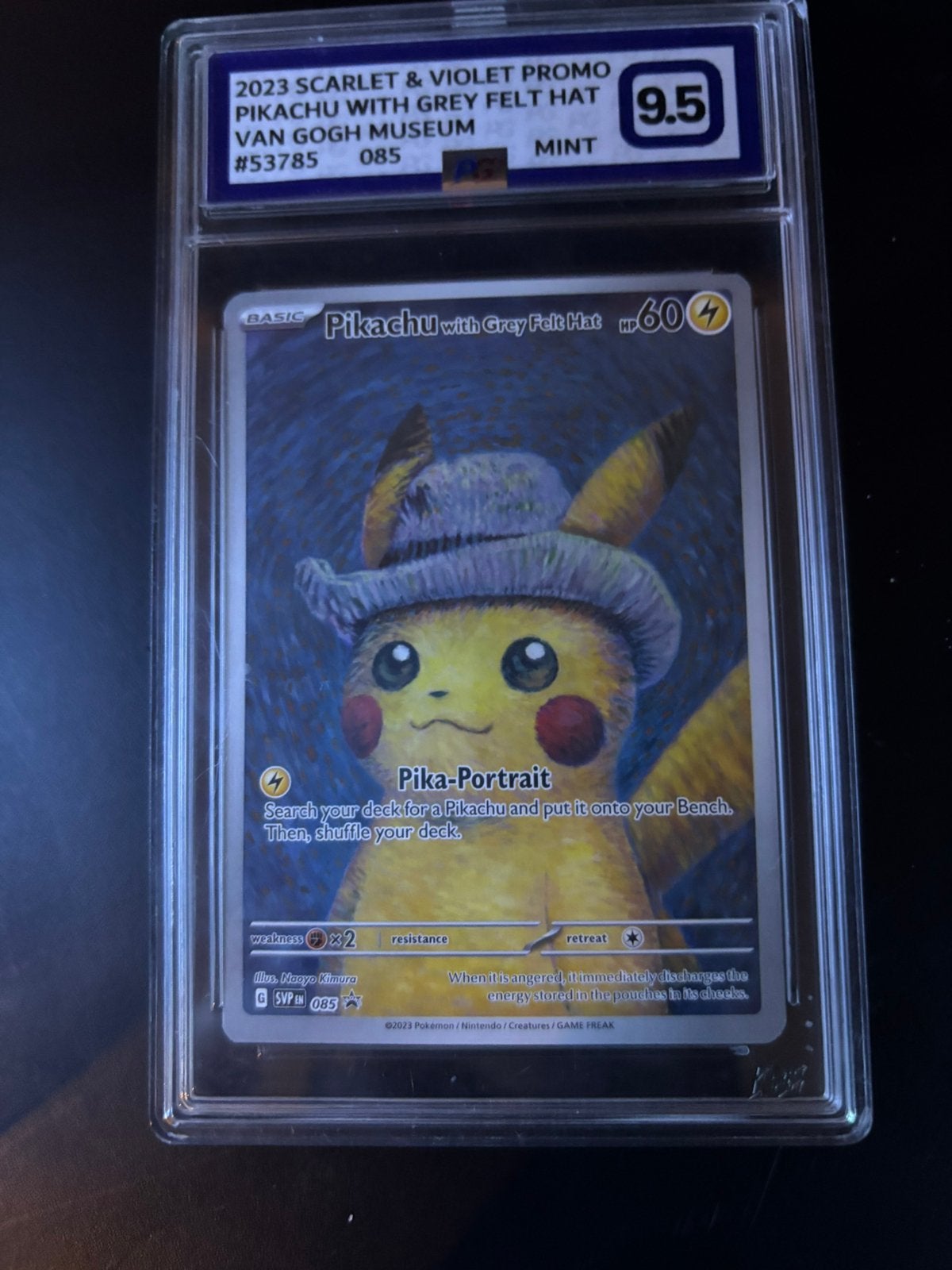 Pikachu with grey felt hat grade 9.5 pg check description, Ophalen, Nieuw