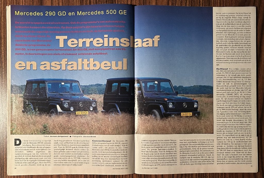Testen van Mercedes G W460 (oa 230 GE - 300 GD - 500 GE ), Boeken, Gelezen, Autovisie, Mercedes, Ophalen of Verzenden