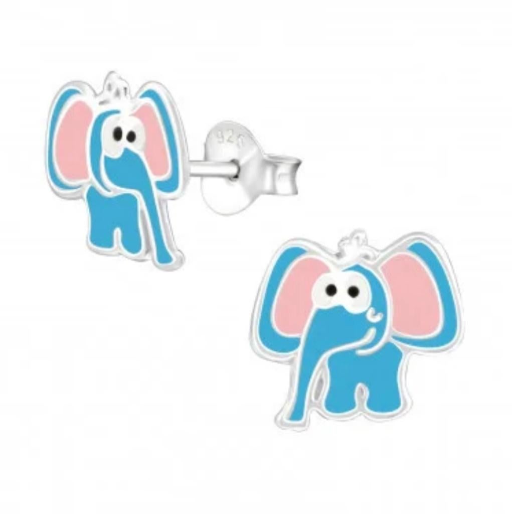 Schattige zilveren olifant oorknopjes (advr 15), Blauw, Nieuw, Ophalen of Verzenden, Knopjes of Stekers
