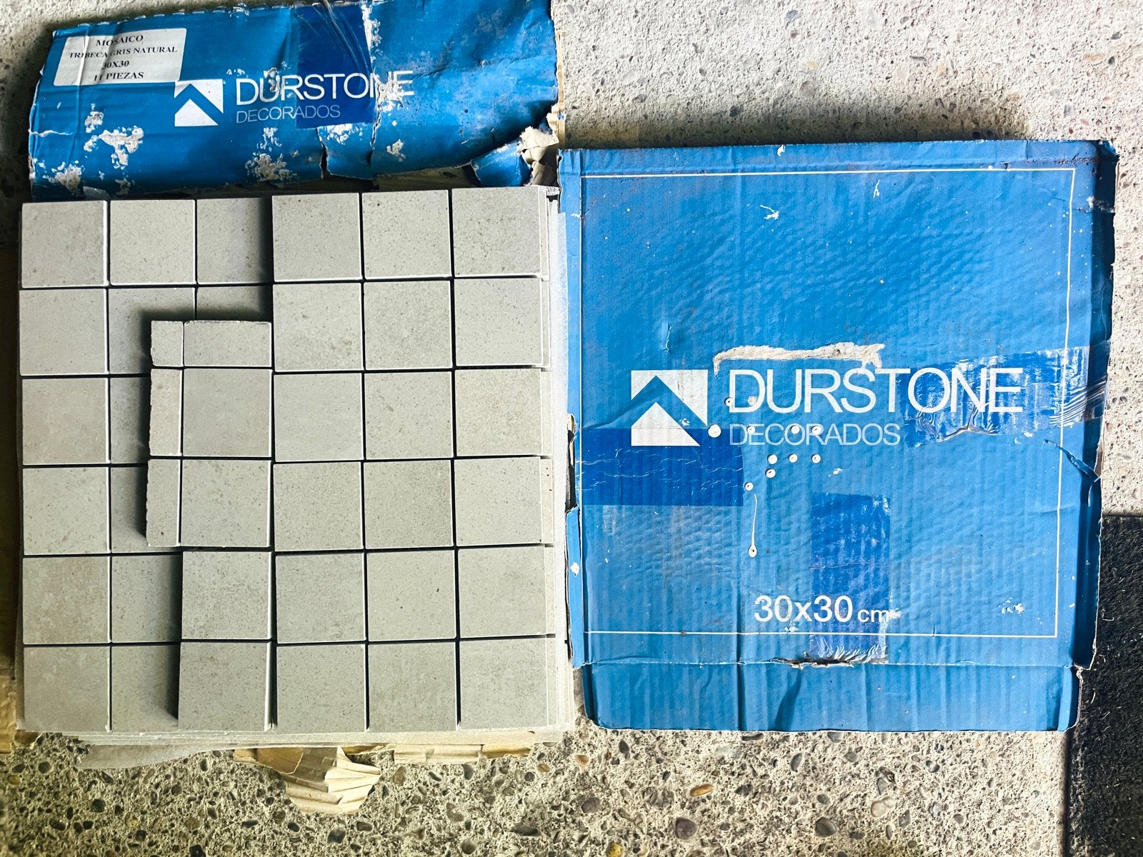 DURSTONE Decorados Mozaïek Tegels 30x30 cm - Grijs/Natuurlij, Doe-het-zelf en Verbouw, Keramiek, Overige typen, Ophalen of Verzenden
