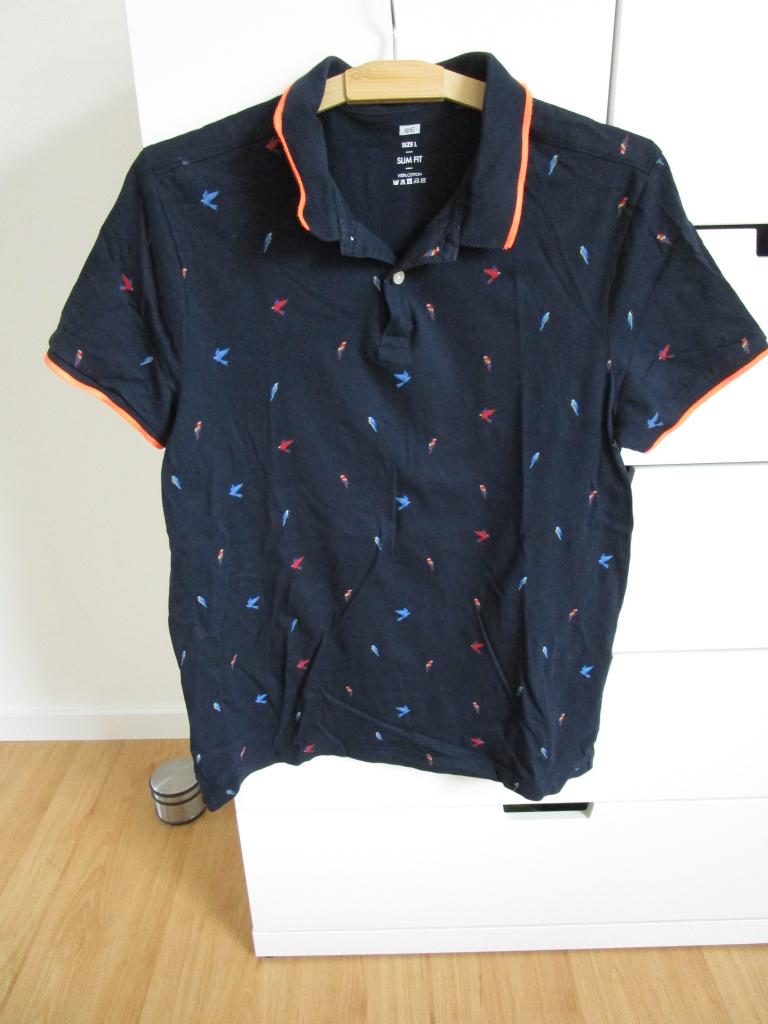 WE - polo met vrolijke vogelprint maat L, Maat 52/54 (L), WE, Blauw, Ophalen of Verzenden