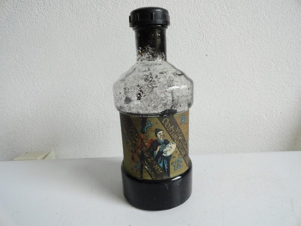 Talens vloeibare oostindische inkt in glazen fles, antiek, Antiek en Kunst, Ophalen of Verzenden