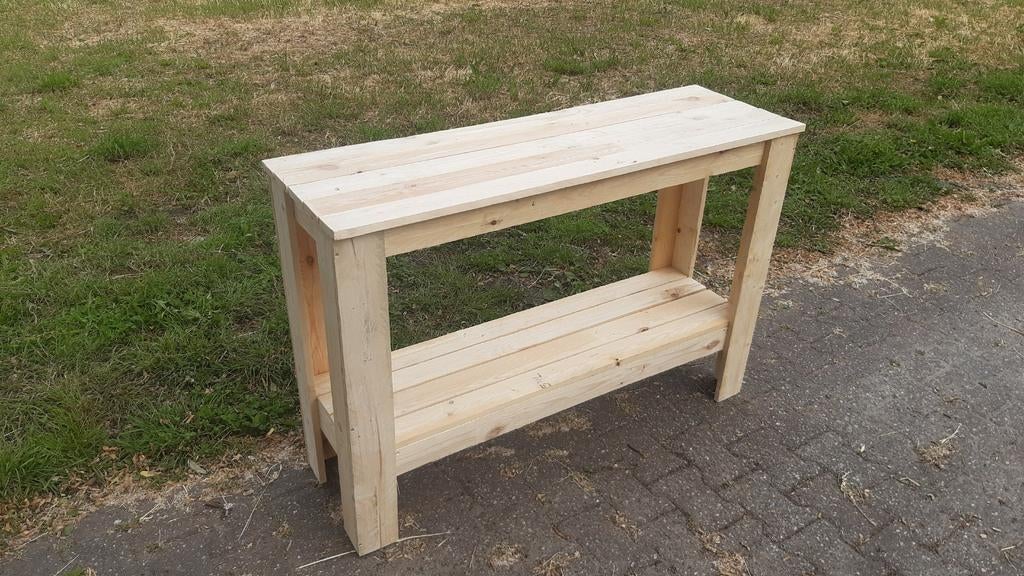 Mooie pallethouten sidetable div maten, Tuin en Terras, Ophalen, Nieuw, Hout