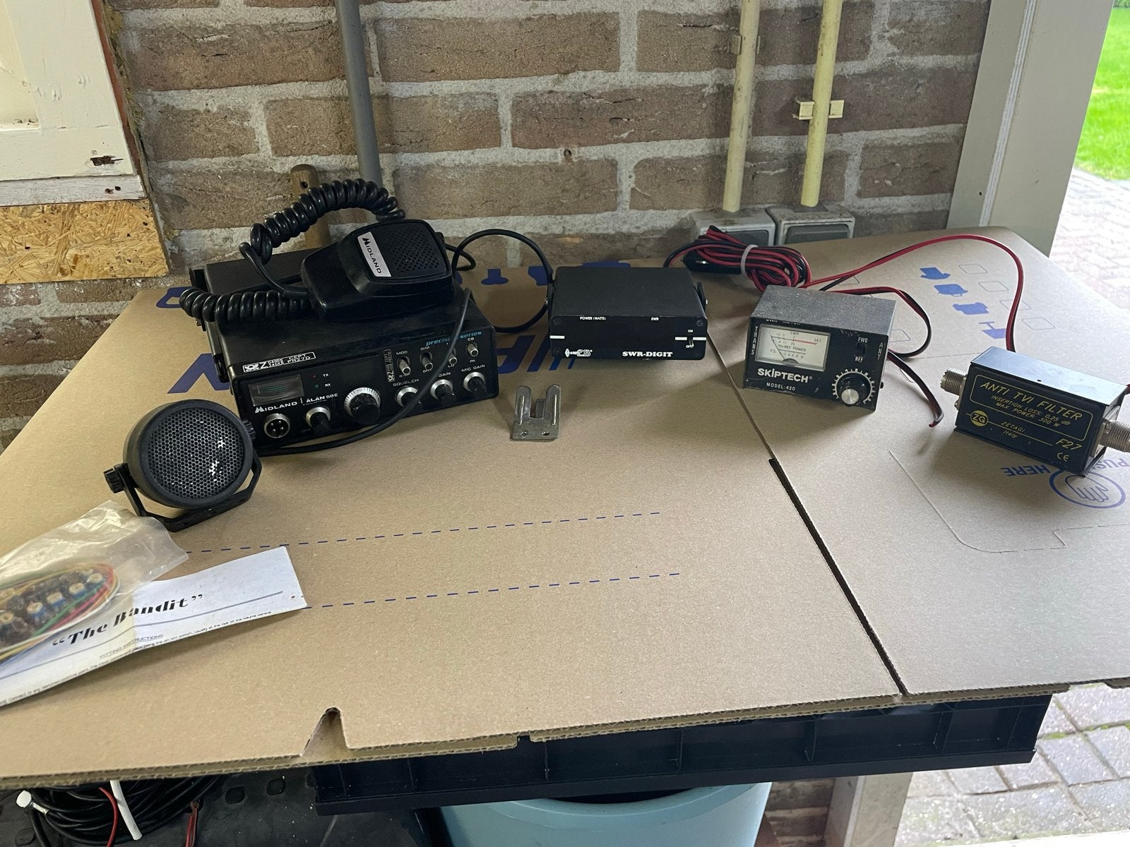Midland Alan 58E CB-radio set met accessoires, Telecommunicatie, Ophalen of Verzenden, Gebruikt, Zender en Ontvanger