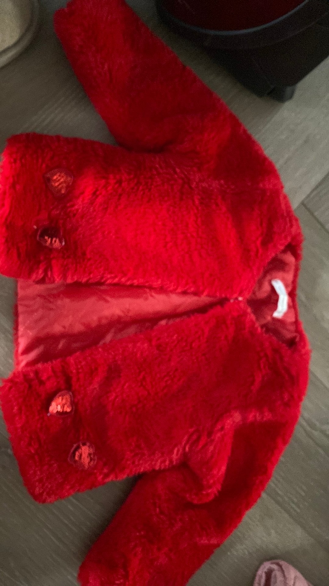 Rood teddy vestje meisje maat 104, Ophalen of Verzenden, Zo goed als nieuw, Meisje, Trui of Vest