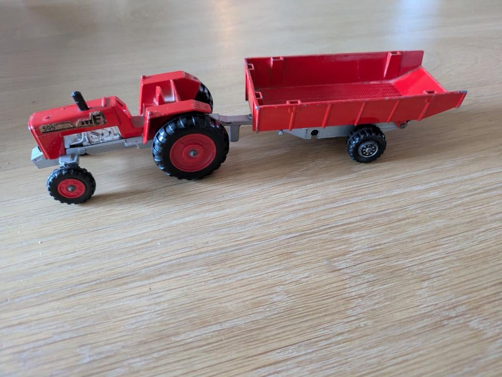 Matchbox Massey Ferguson uit 1978 met Farm Trailer, Ophalen of Verzenden, Gebruikt, Tractor of Landbouw, Matchbox