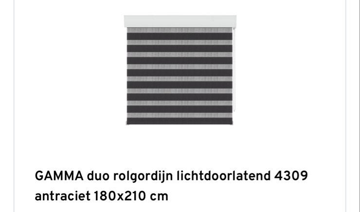 2x Duo Rolgordijn Grijs en Antraciet 180x210cm, Huis en Inrichting, Ophalen, Overige merken, Duo rolgordijn, 210 cm