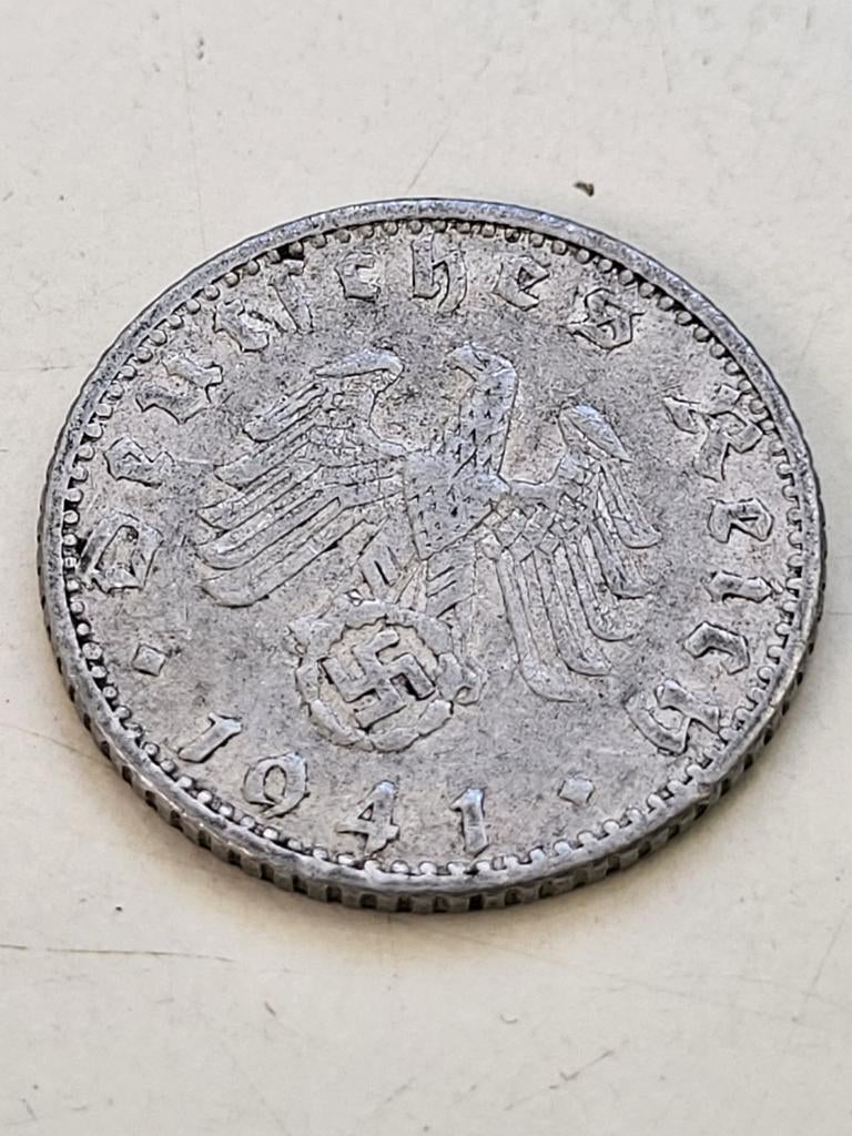Duitsland Deutsches Reich 50 pfennig 1941 type A hakenkruis, Postzegels en Munten, Munten | Europa | Niet-Euromunten, Ophalen of Verzenden