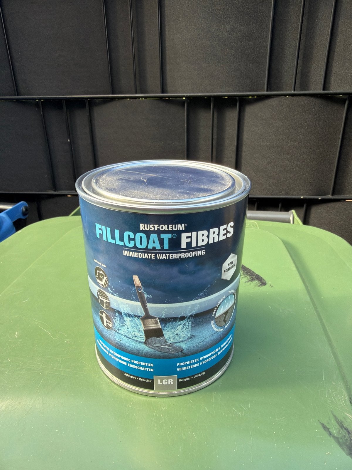 Rust-Oleum Fillcoat Fibres - Waterdichte Coating 1L, Nieuw, Ophalen of Verzenden, Verf, Grijs