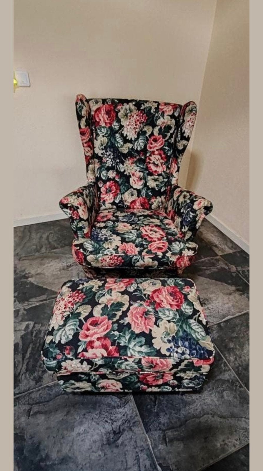 Ikea Fauteuil met voetenbank, 75 tot 100 cm, Ophalen of Verzenden, Zo goed als nieuw, Stof