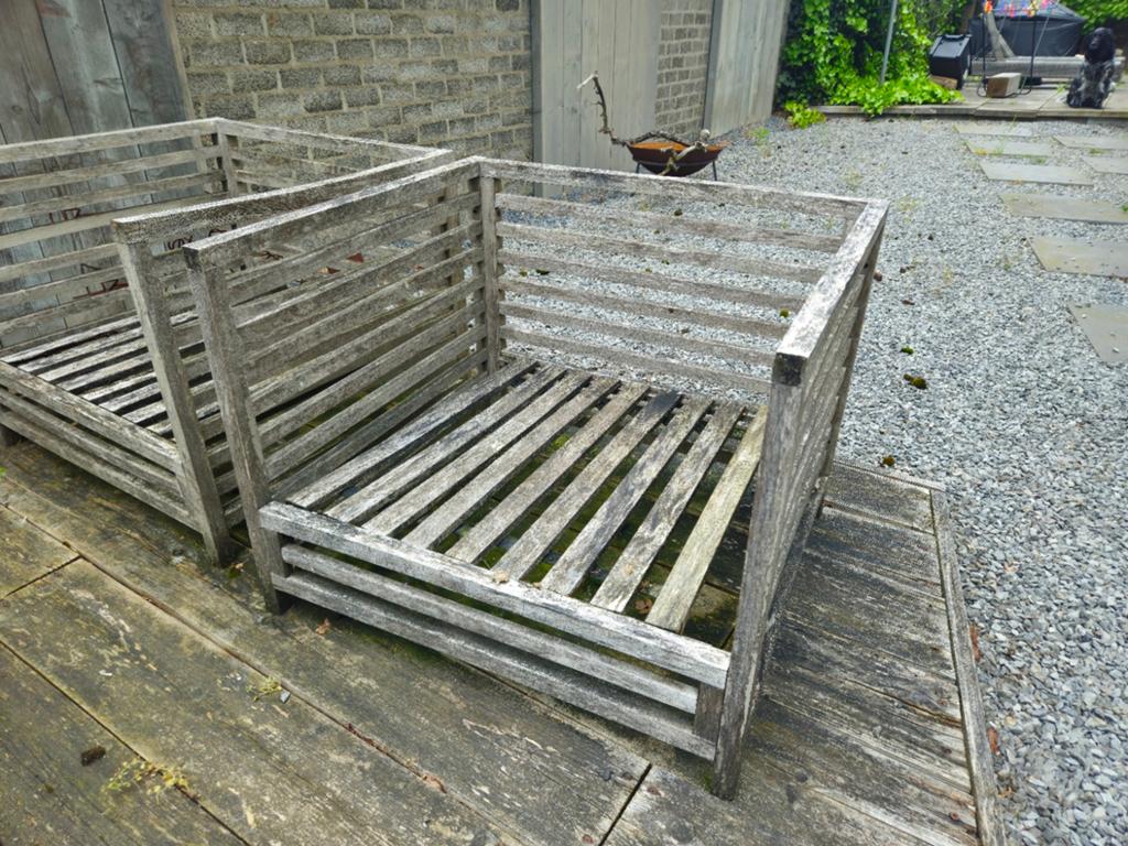 Houten tuinset - opknapper, Ophalen, 4 zitplaatsen, Gebruikt, Hout