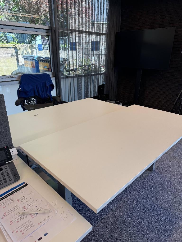 Dubbele buro's (3x) 160x80cm, Ophalen, 160 cm, Gebruikt, Overige merken
