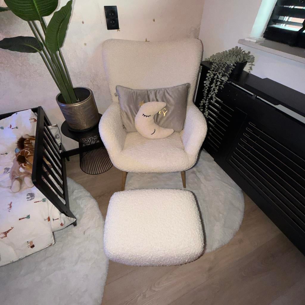 fauteuil teddy met voetenbank (Jysk) in hele goede staat, Ophalen, 75 tot 100 cm, Zo goed als nieuw, Stof