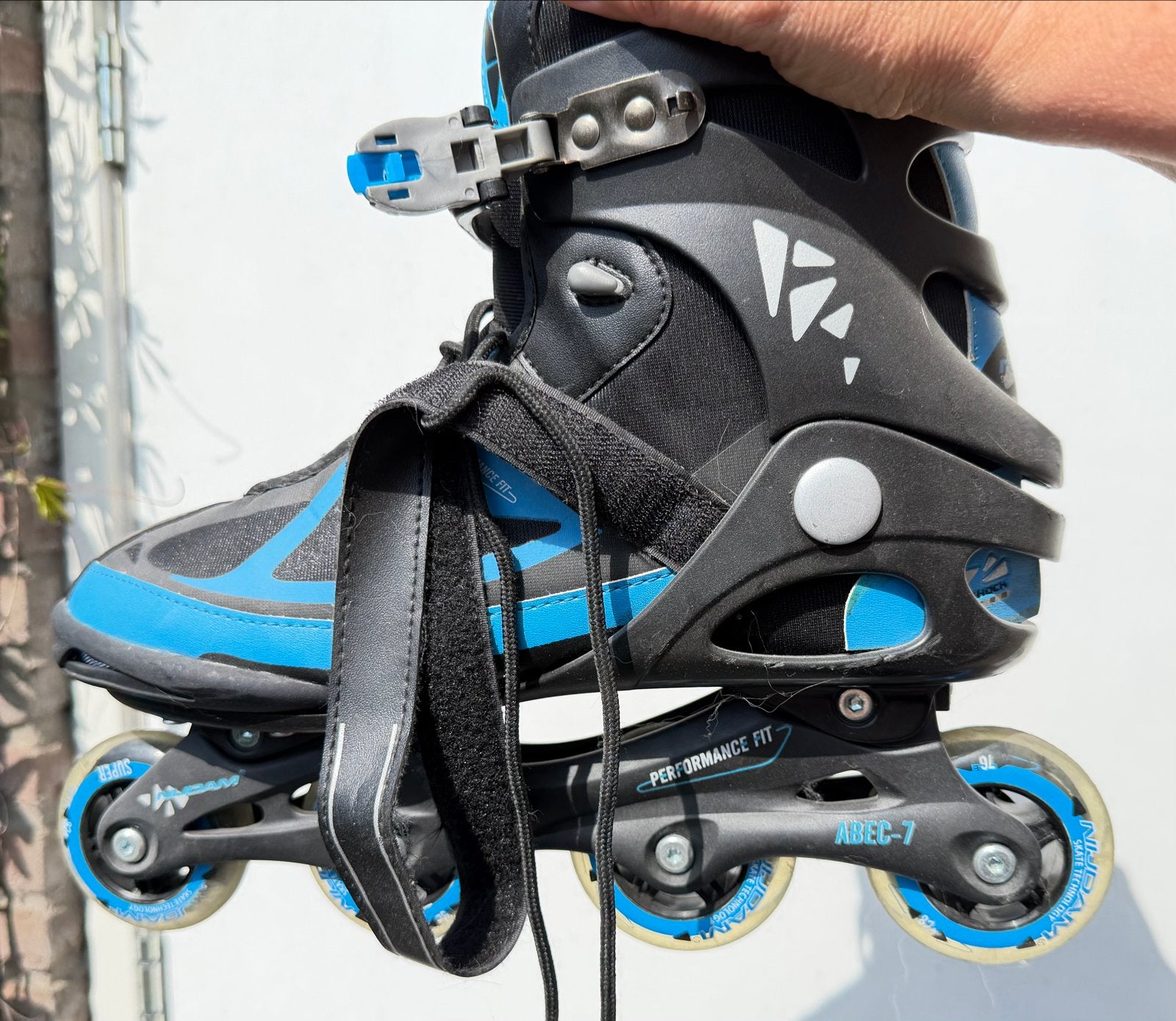 Nijdam Inline Skates Maat 45 - Zwart/Blauw, Gebruikt, Heren, Inline skates 4 wielen, Ophalen