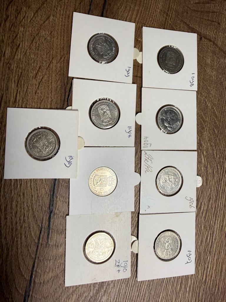 Lot (9) 1/2 guldens Wilhelmina incl. 1904 en 1906!, Postzegels en Munten, Munten | Nederland, ½ gulden, Setje, Zilver, Ophalen of Verzenden