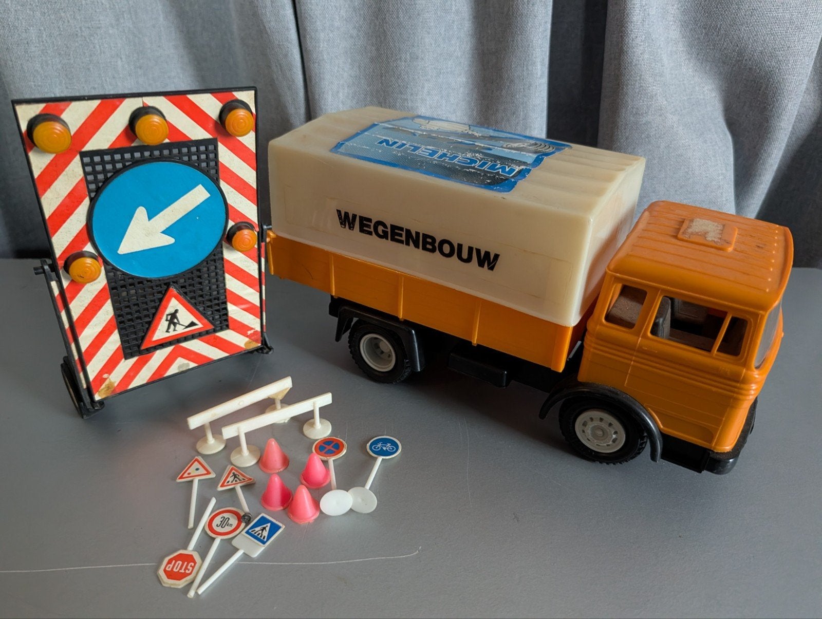 Vintage Wegenbouw Speelgoedset Jaren '70, Ophalen of Verzenden, Gebruikt