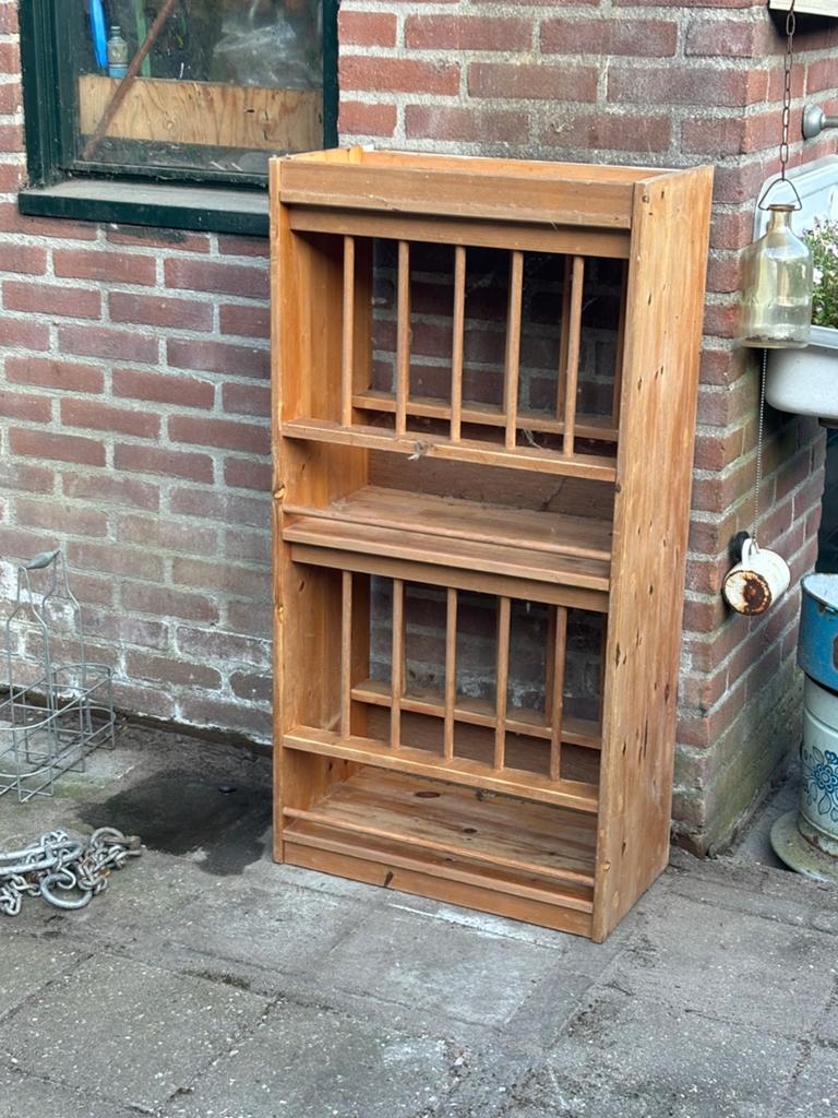 Vintage houten bordenrek - perfect voor de keuken, Ophalen of Verzenden, 25 tot 50 cm, 50 tot 100 cm, Minder dan 100 cm