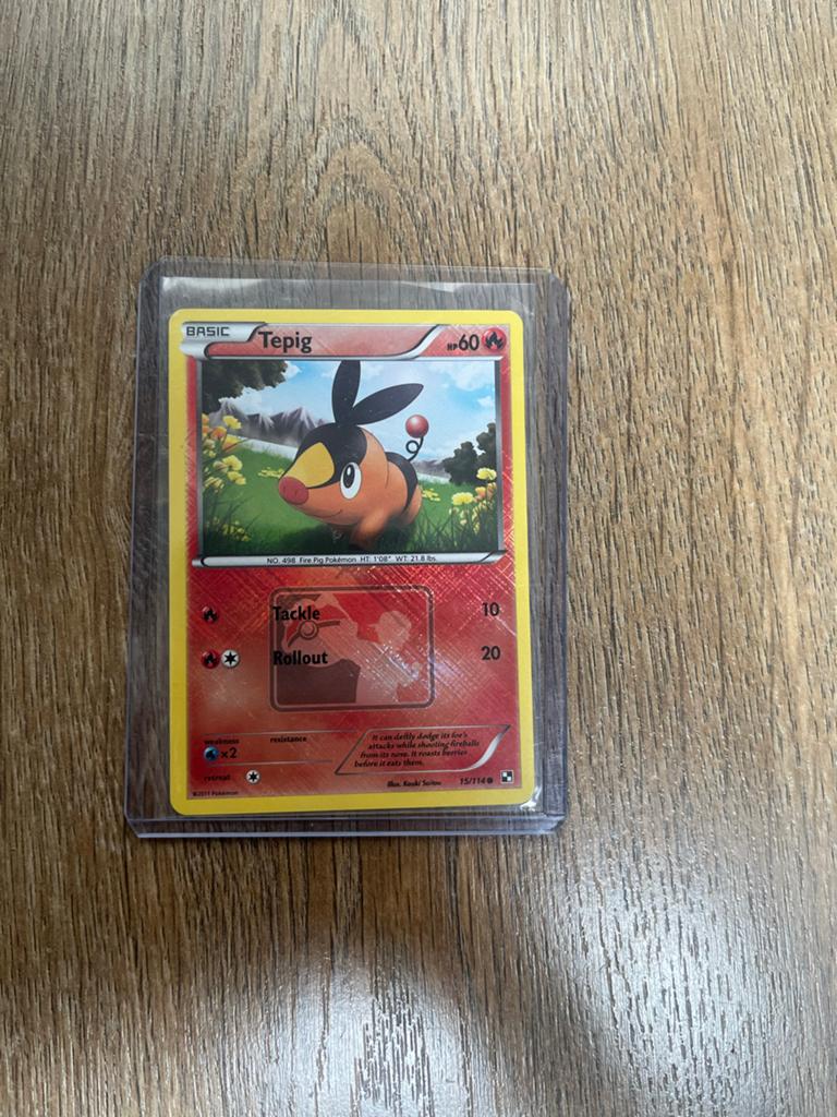 Pokemon Kaart Tepig 75/114 - Zeldzaam, Verzenden, Zo goed als nieuw, Losse kaart