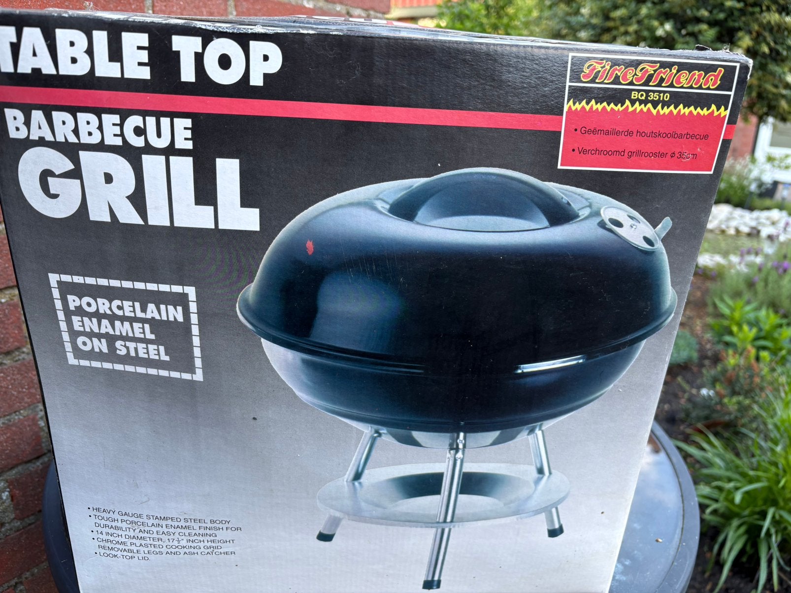FireFriend BQ 3510 Tafelmodel Houtskoolbarbecue, Tuin en Terras, Ophalen, Nieuw