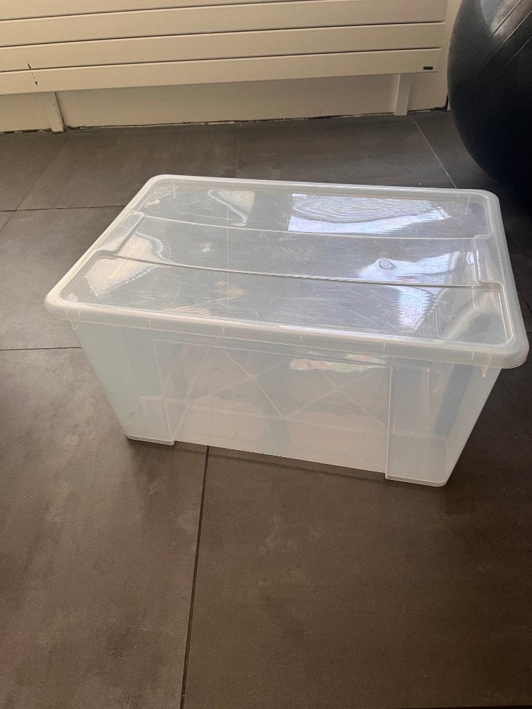 Ikea bakken 45 liter, Samla, transparant. 2 stuks, Doe-het-zelf en Verbouw, Kratten en Dozen, Ophalen, Gebruikt, Minder dan 40 cm